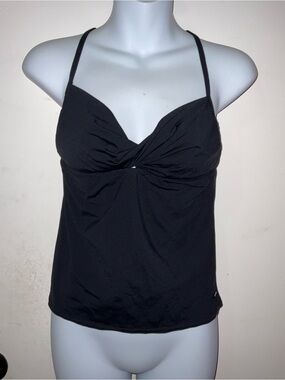 Kenneth Cole Reaction Women’s Black Twist-Front Tankini Top
